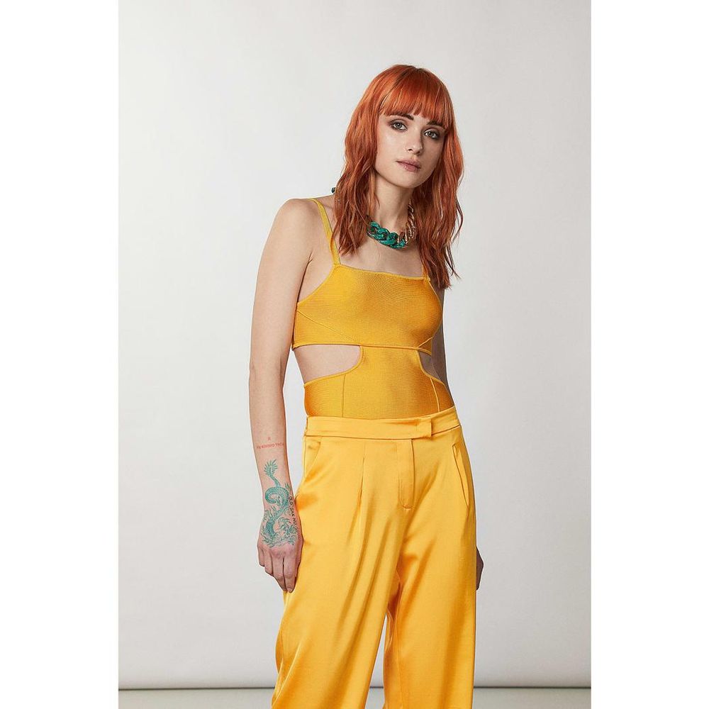 Patrizia Pepe oranžiniai marškinėliai be rankovių