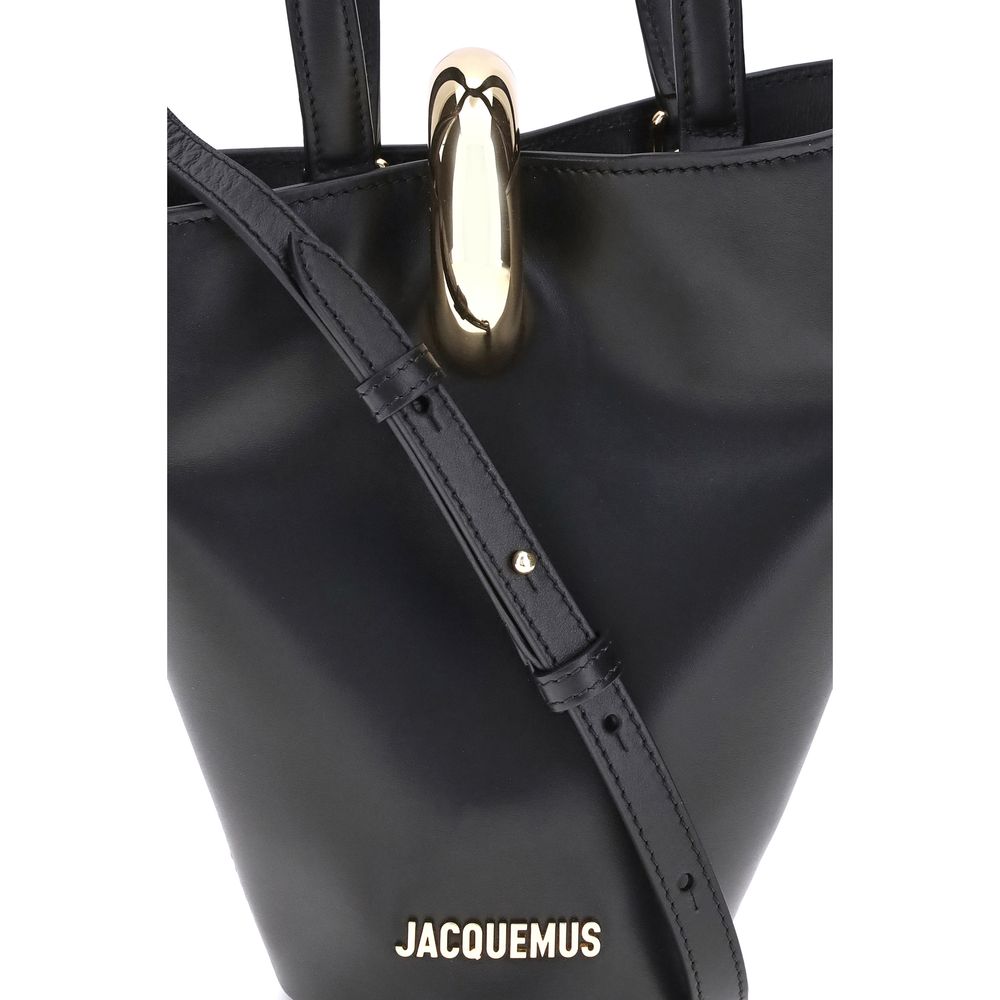 Jacquemus juoda odos rankinė per petį Jacquemus juoda odos rankinė per petį - Image 4