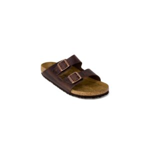 Birkenstock rudos odinės šlepetės