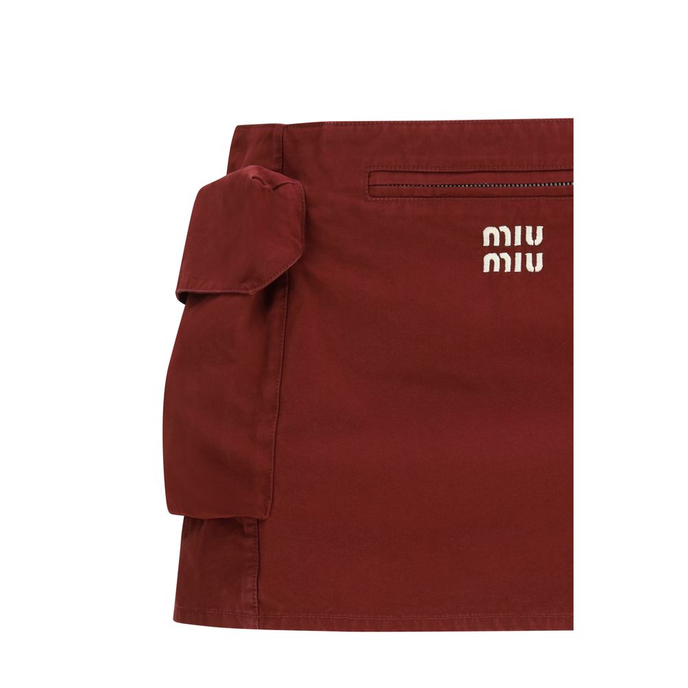 Miu Miu bordo spalvos mini sijonas Miu Miu bordo spalvos mini sijonas - Image 3