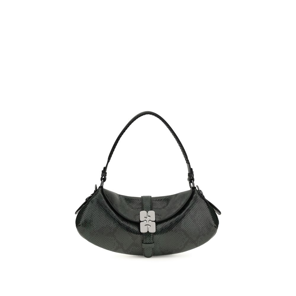 Ganni mėlyna odos rankinė per petį