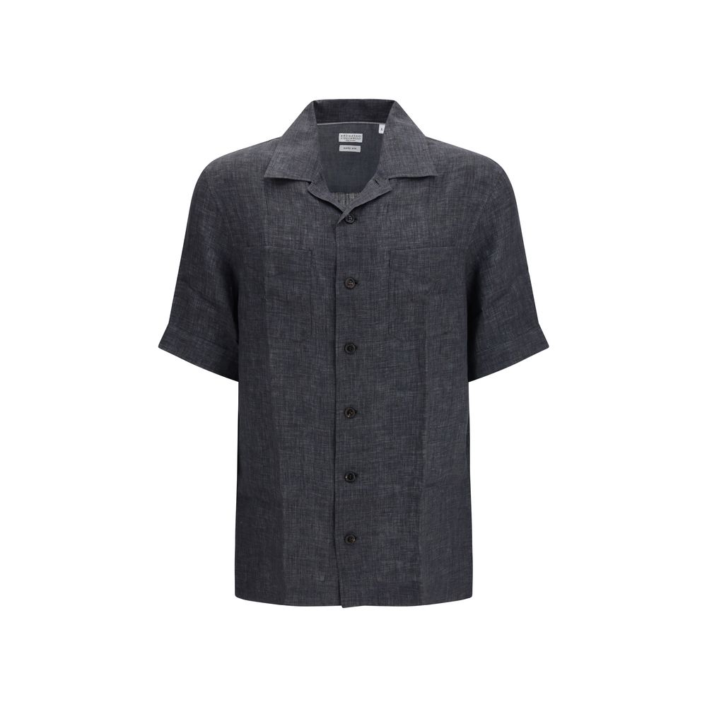 Brunello Cucinelli pilki lininiai marškiniai