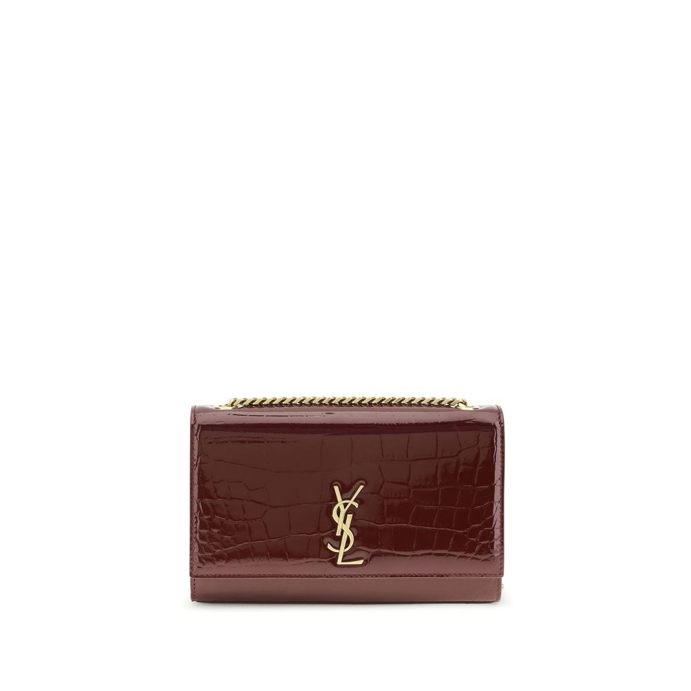 Saint Laurent bordo spalvos odos rankinė per petį