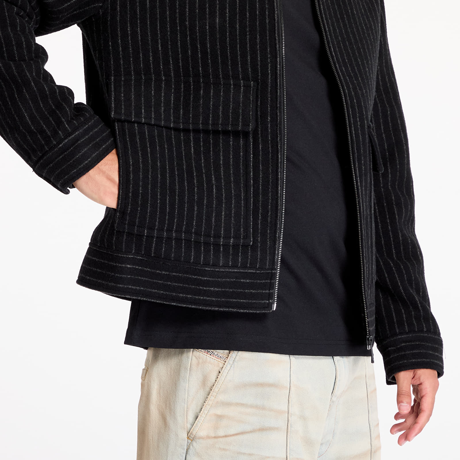 Calvin Klein Jeans vilnos striukė - juoda calvin klein jeans vilnos misinio striuke juoda