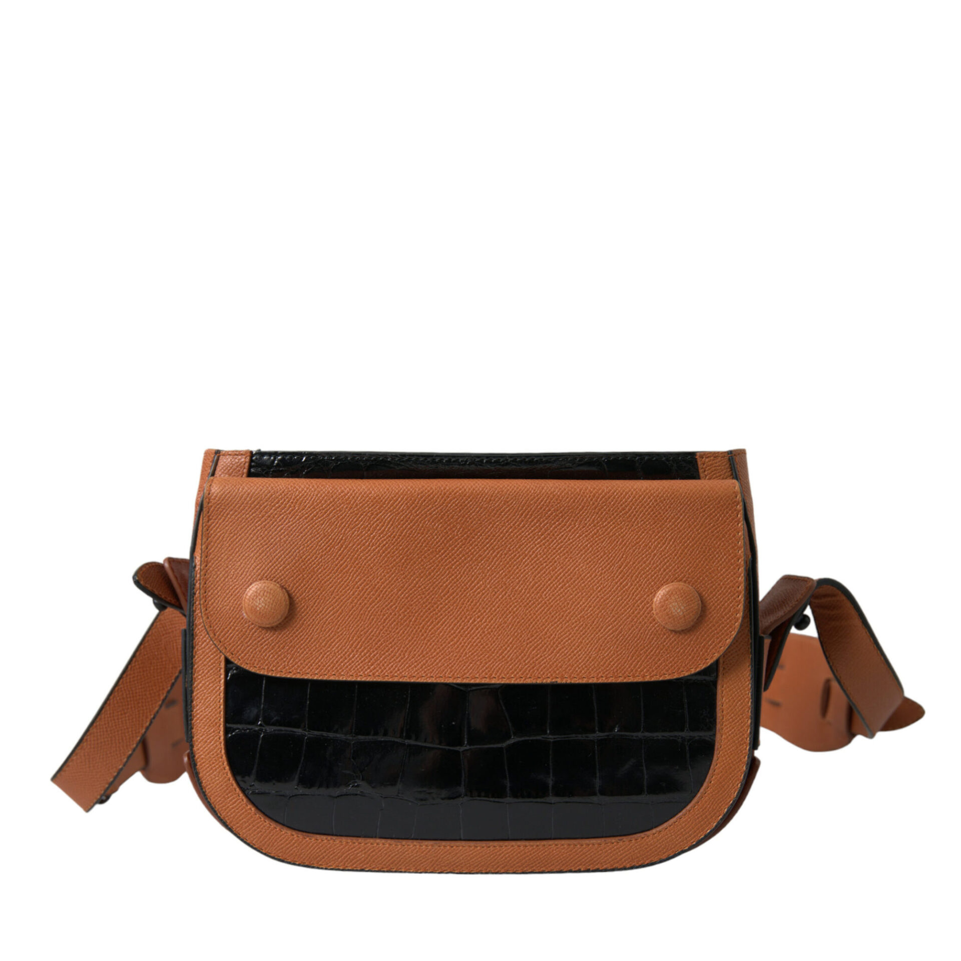 Balenciaga juoda ir ruda egzotiškos odos fotokameros tipo rankinė