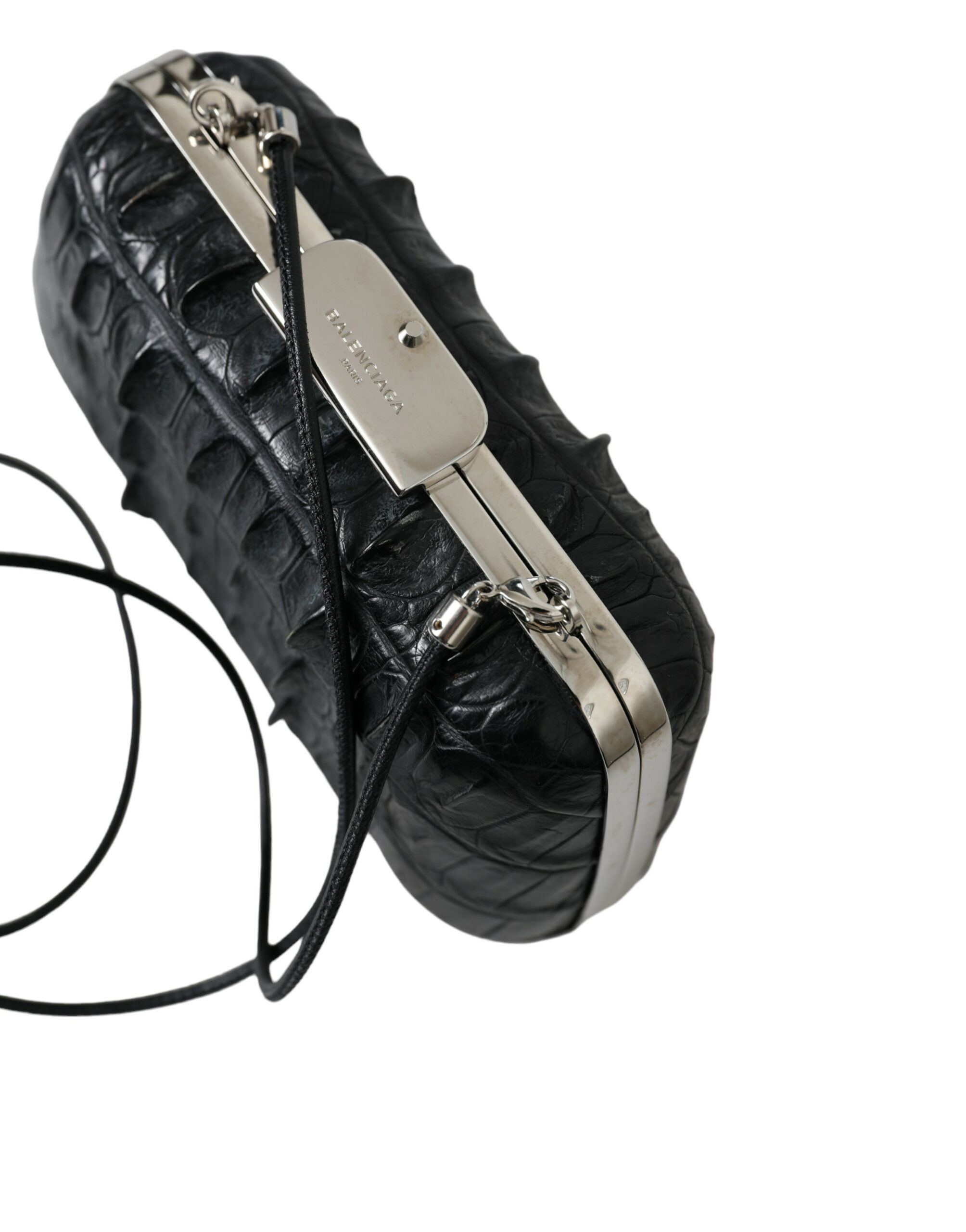 Balenciaga juoda egzotiškos odos rankinė per petį ir delninė Balenciaga juoda egzotiškos odos rankinė per petį ir delninė - Image 2