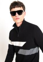 antony morato regular fit džemperis su užtrauktuku tamsiai mėlyna