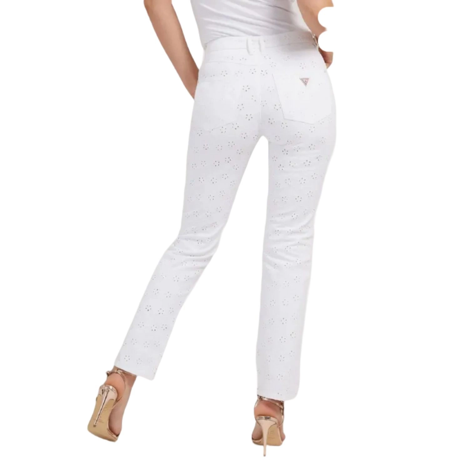 guess 1981 straight moteriskos dzinsines kelnes su azuru