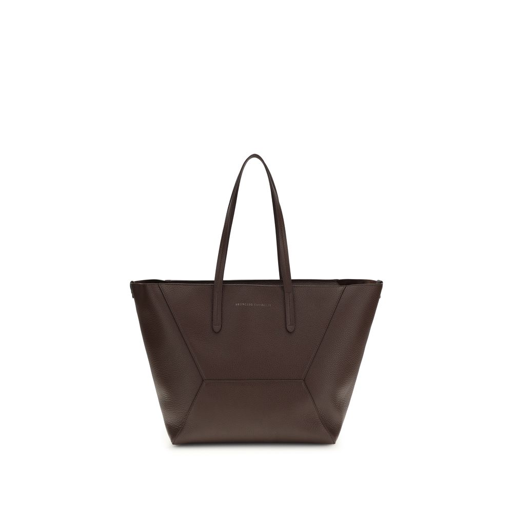 Brunello Cucinelli ruda odinė rankinė per petį