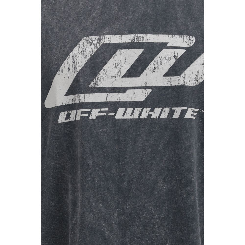 Off-White pilki medvilniniai sportiniai marškinėliai Off-White pilki medvilniniai sportiniai marškinėliai - Image 3