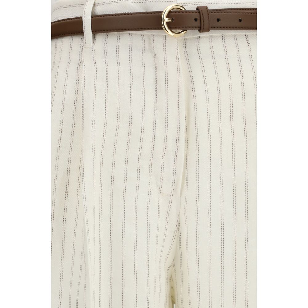 Max Mara smėlio spalvos lininės laisvalaikio kelnės Max Mara smėlio spalvos lininės laisvalaikio kelnės - Image 3