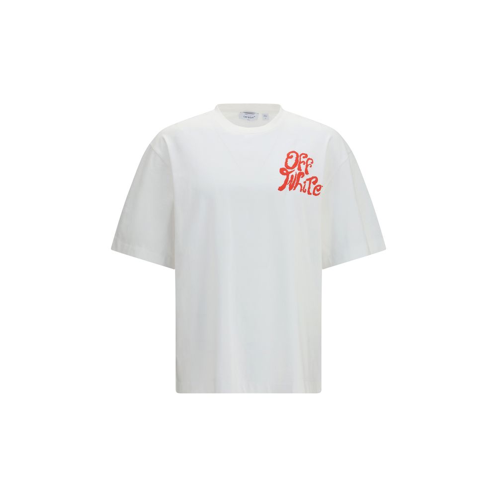 Off-White balti medvilniniai sportiniai marškinėliai