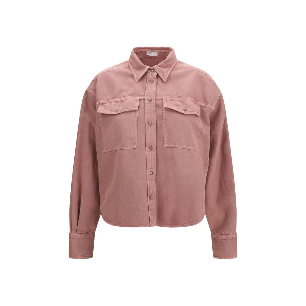 Brunello Cucinelli spalvoti džinsiniai marškiniai