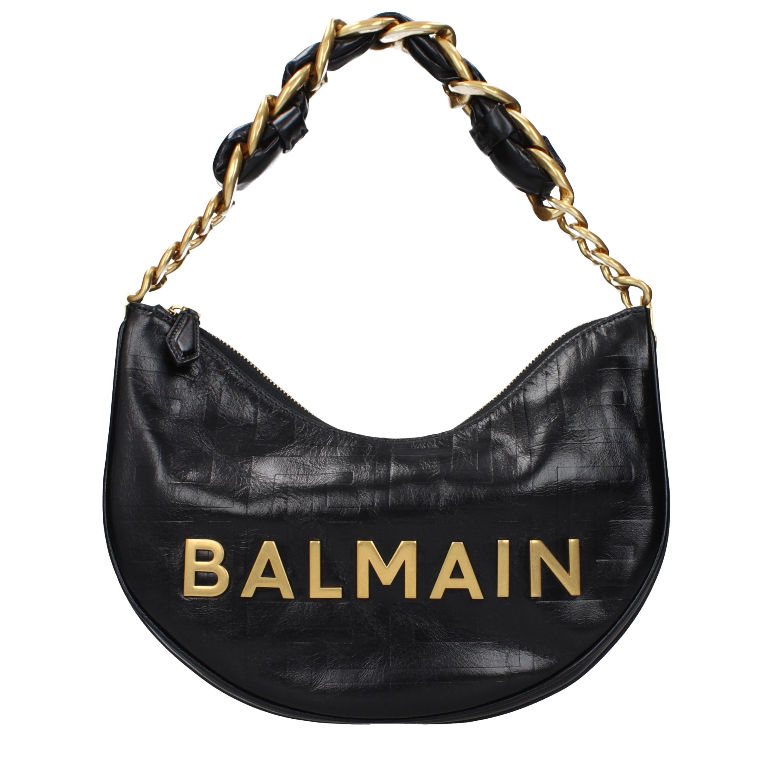 Balmain juoda odinė rankinė per petį Balmain juoda odinė rankinė per petį