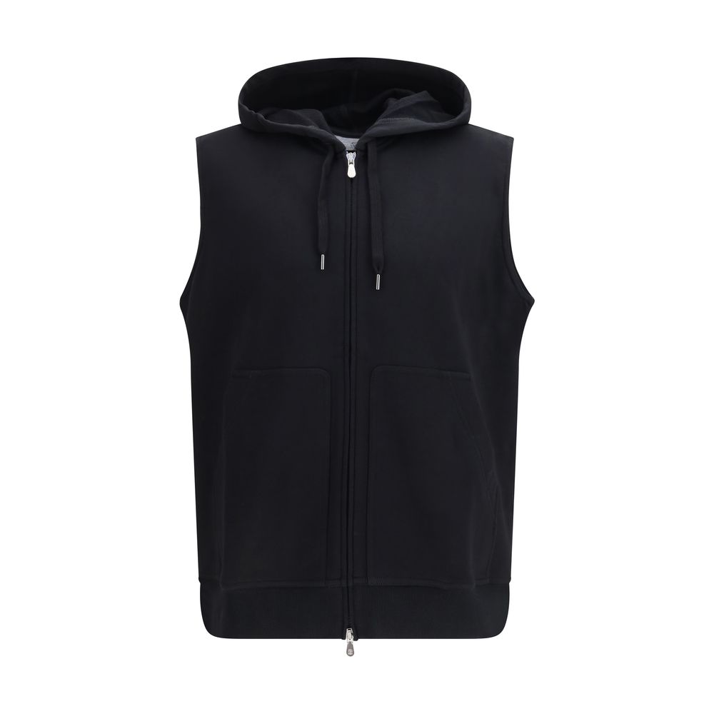 Brunello Cucinelli juodas medvilninis džemperis