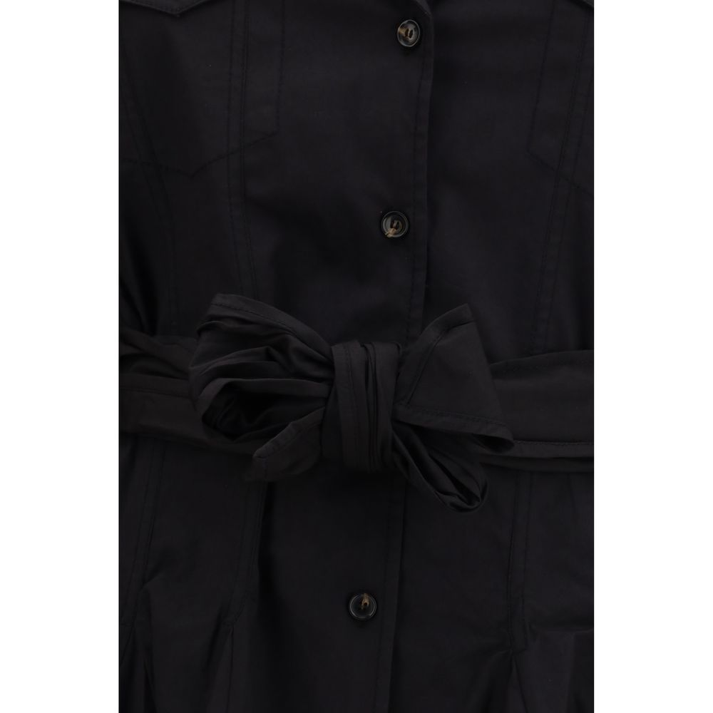 Ganni juoda medvilninė laisvalaikio suknelė Ganni juoda medvilninė laisvalaikio suknelė - Image 3