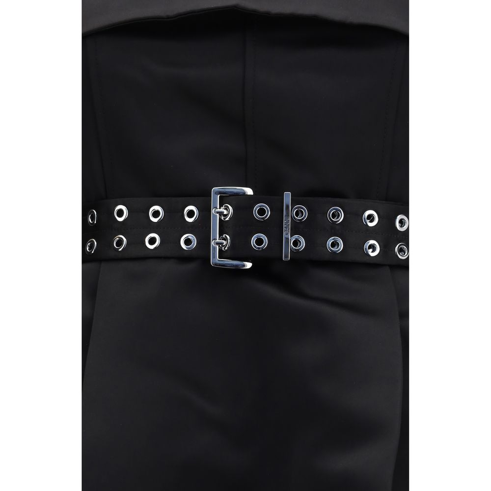 Ganni juoda poliesterio laisvalaikio suknelė Ganni juoda poliesterio laisvalaikio suknelė - Image 3