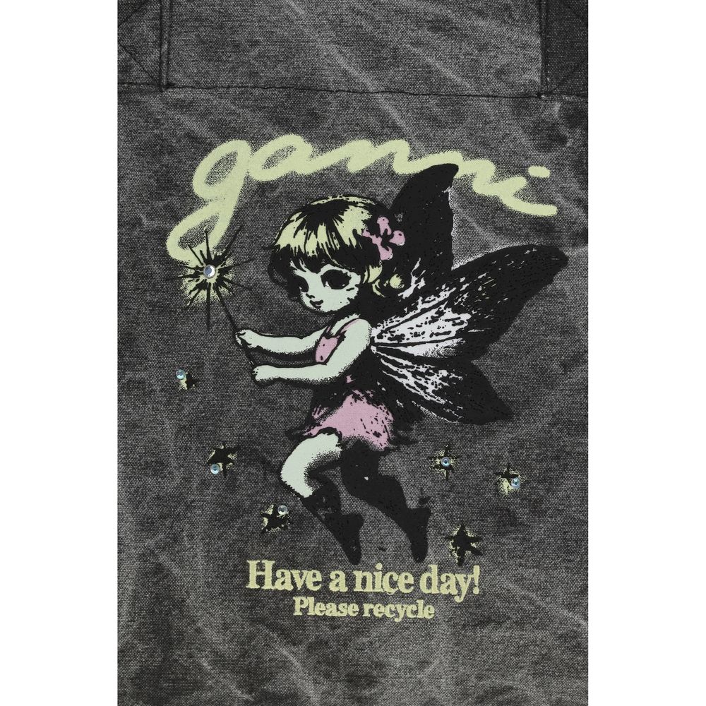 Ganni pilka medvilninė rankinė per petį Ganni pilka medvilninė rankinė per petį - Image 4