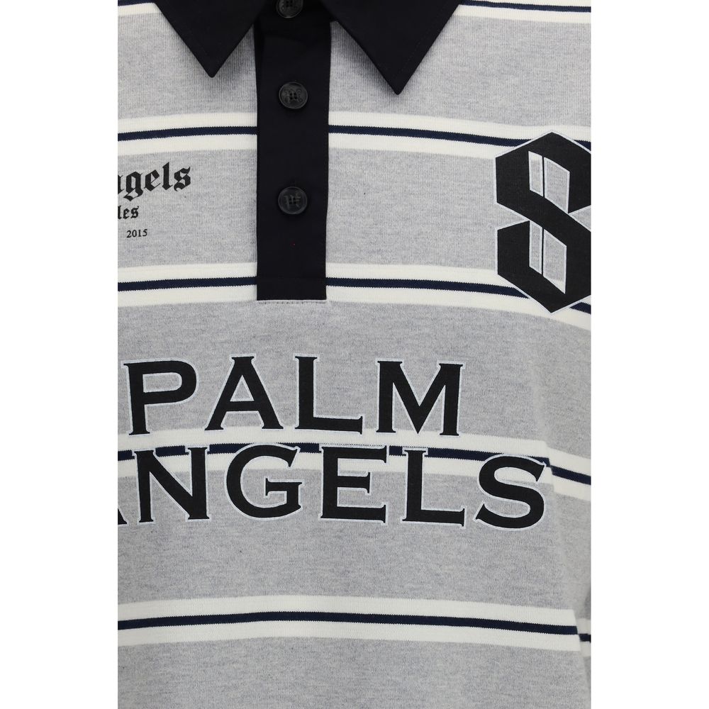 Palm Angels pilki medvilniniai polo marškinėliai Palm Angels pilki medvilniniai polo marškinėliai - Image 3