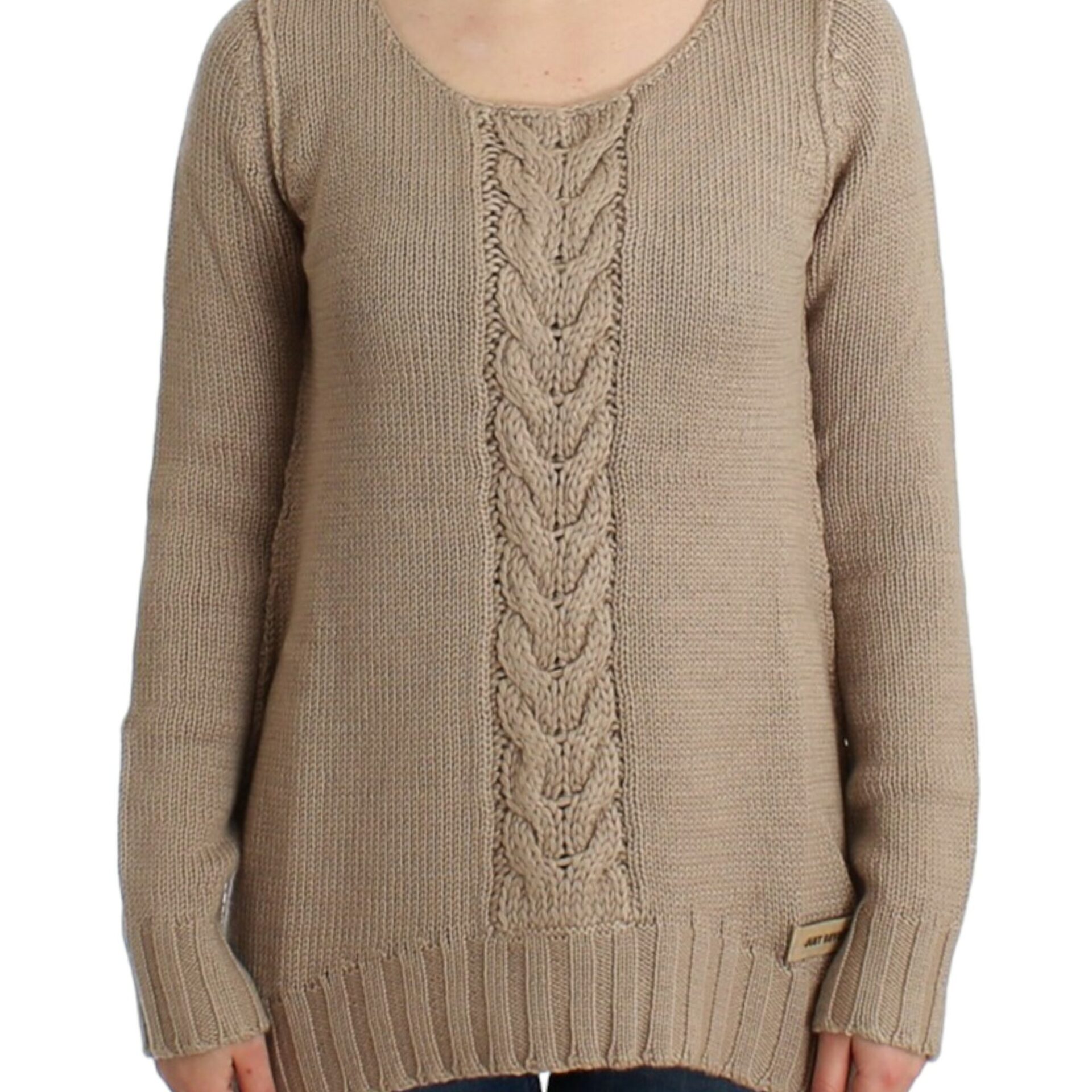 Cavalli smėlio spalvos megztas vilnos megztinis