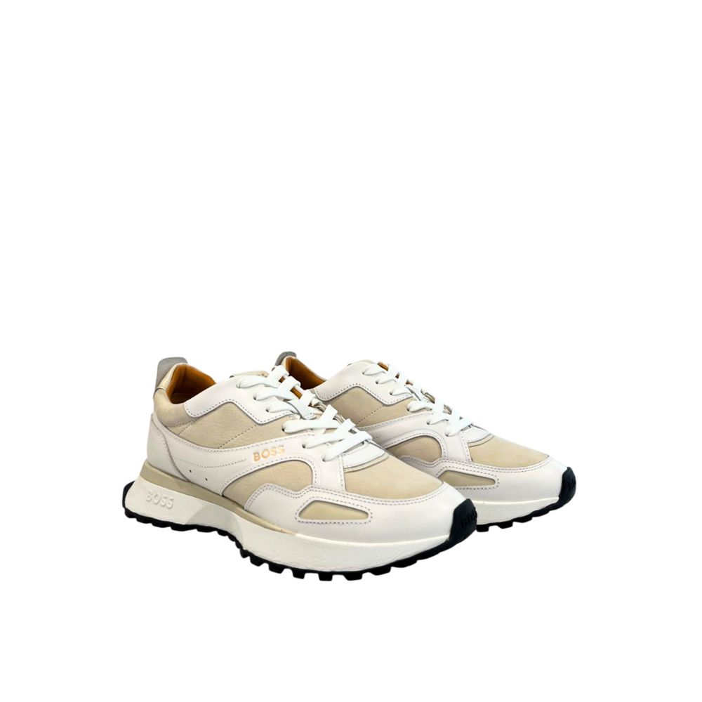 Hugo Boss White Leather Men Sneaker Hugo Boss White Leather Men Sneaker - Image 3