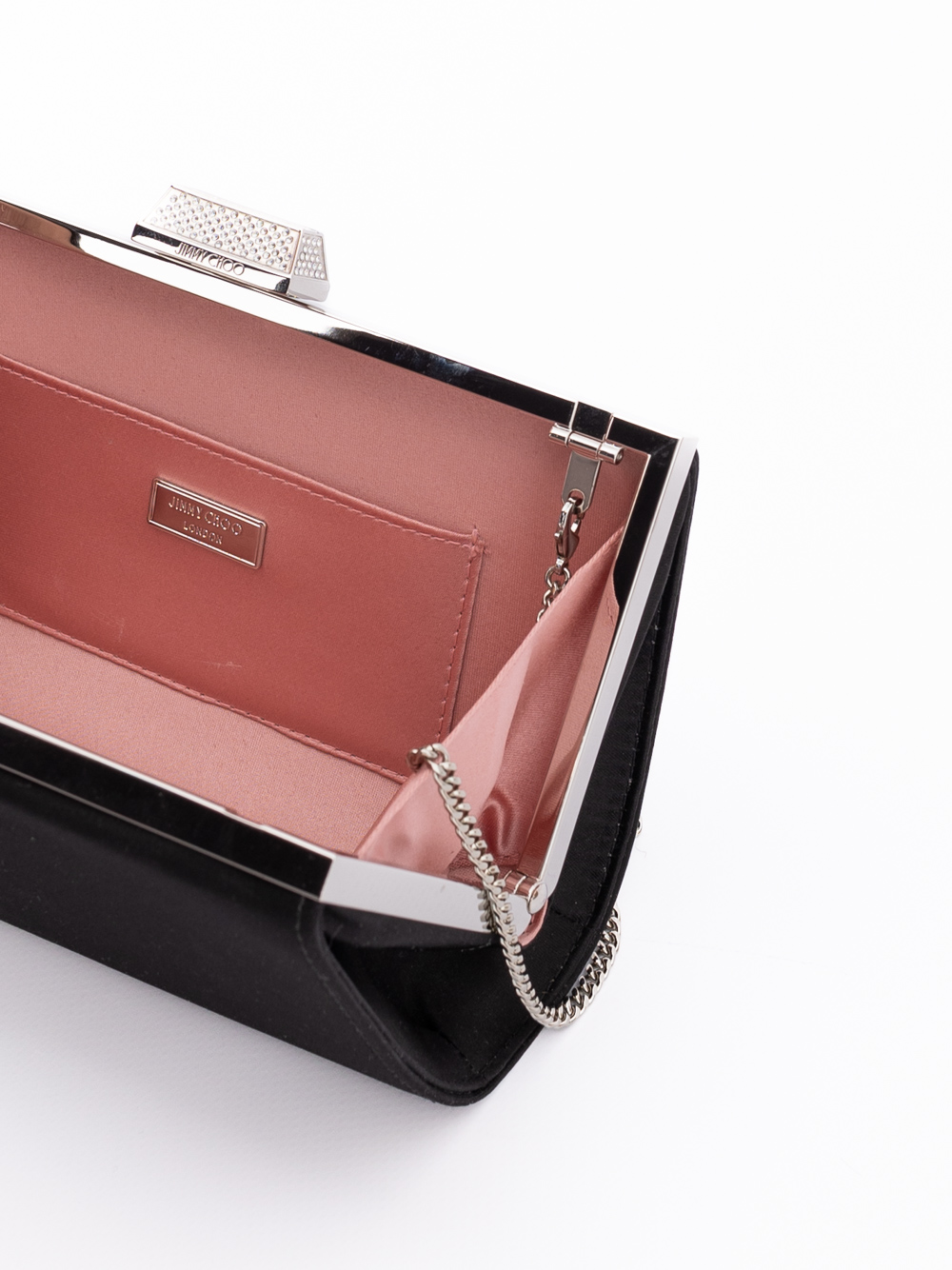 Jimmy Choo Black Satin Crossbody Bag Jimmy Choo Black Satin Crossbody Bag - Image 4