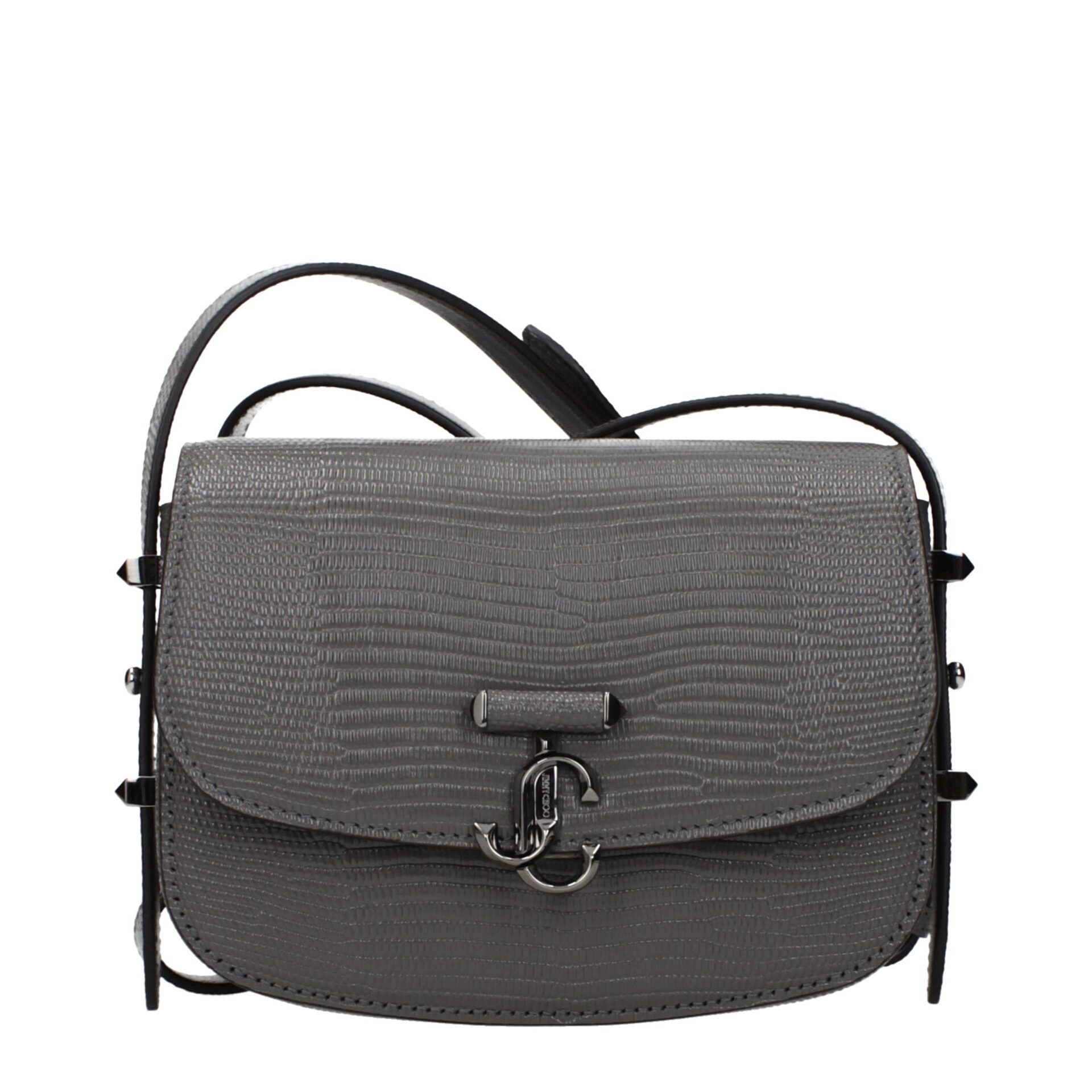 Jimmy Choo Gray Leather Shoulder Bag