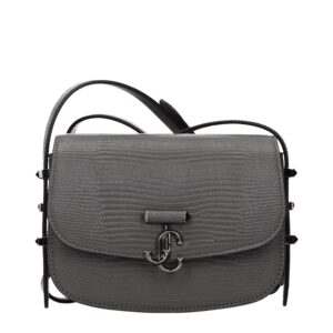 Jimmy Choo Gray Leather Shoulder Bag