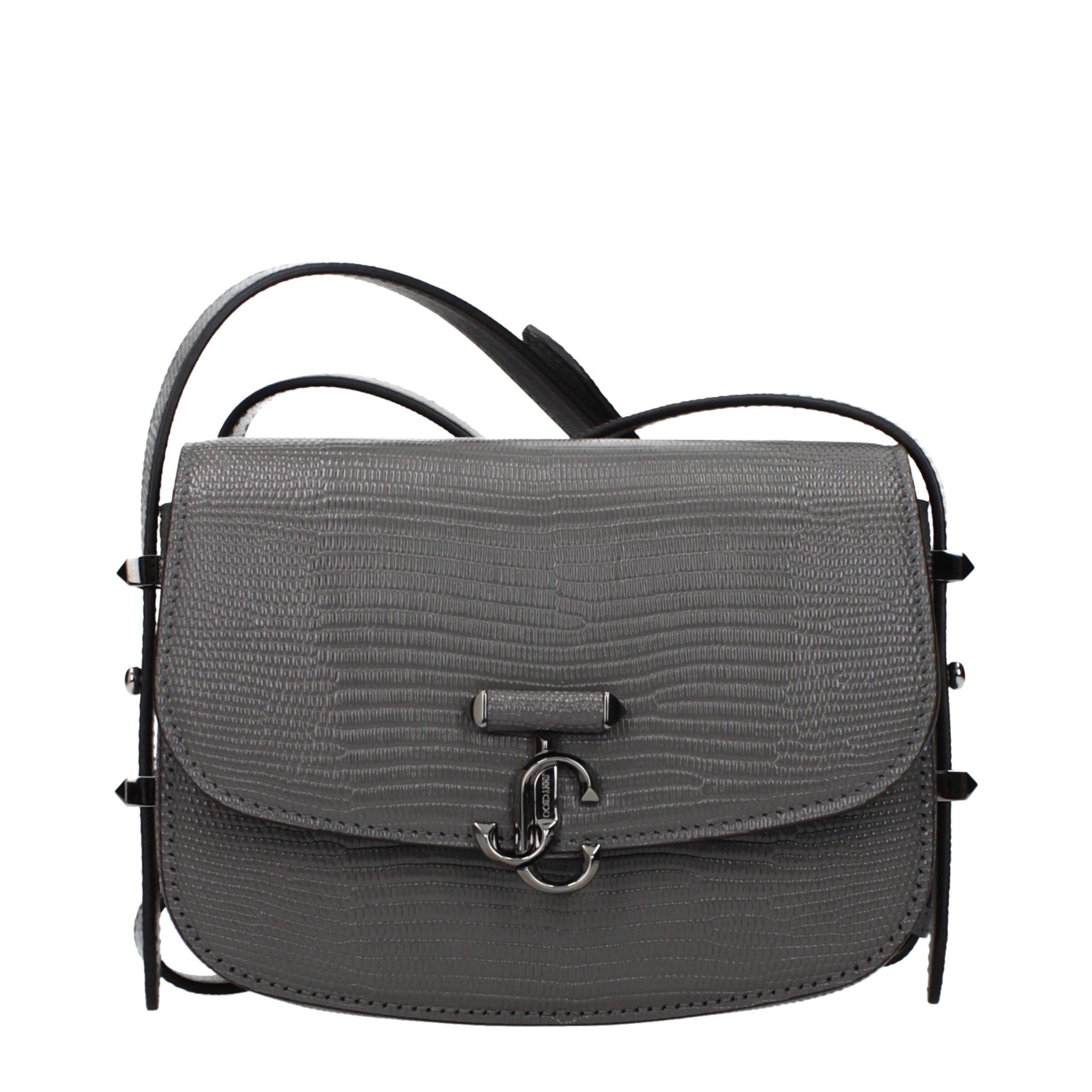 Jimmy Choo pilka odinė rankinė per petį Jimmy Choo pilka odinė rankinė per petį