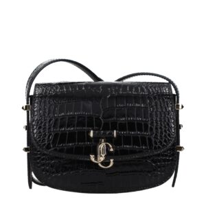 Jimmy Choo juoda odinė rankinė per petį