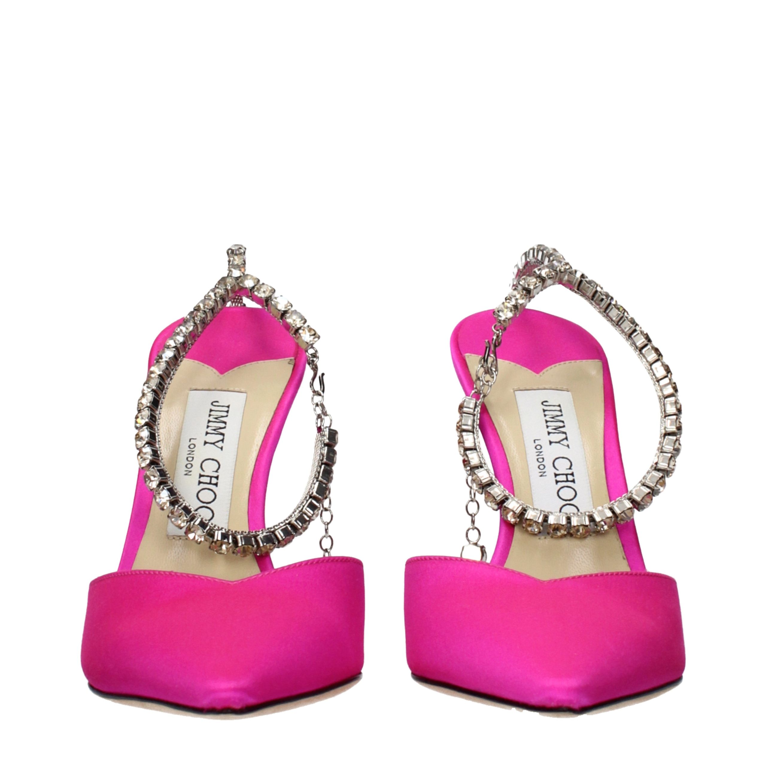 Jimmy Choo Pink Satin Stiletto Heel Sandals Jimmy Choo Pink Satin Stiletto Heel Sandals - Image 3