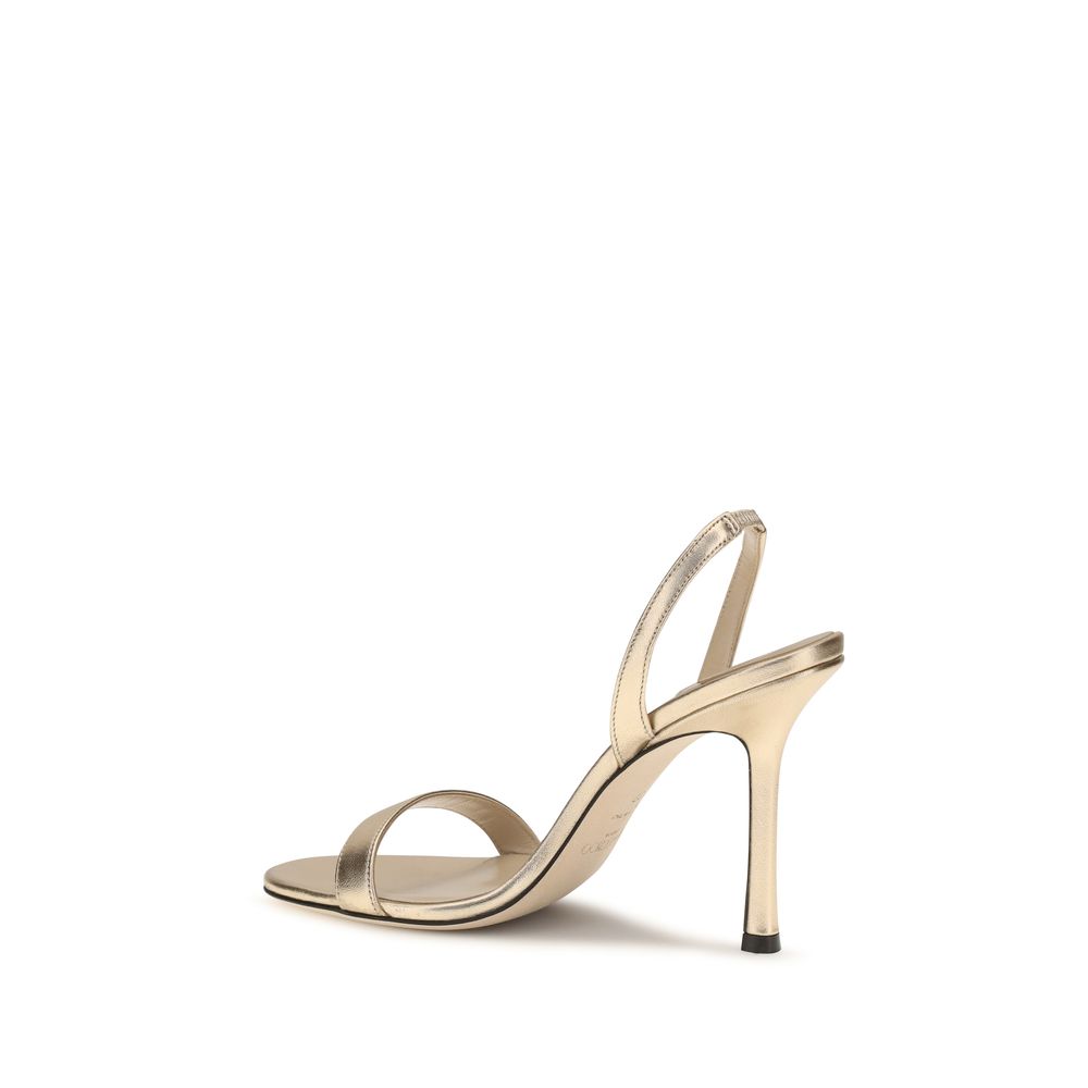 Jimmy Choo auksinės odinės basutės su aukštakulniu kulniuku Jimmy Choo auksinės odinės basutės su aukštakulniu kulniuku - Image 3