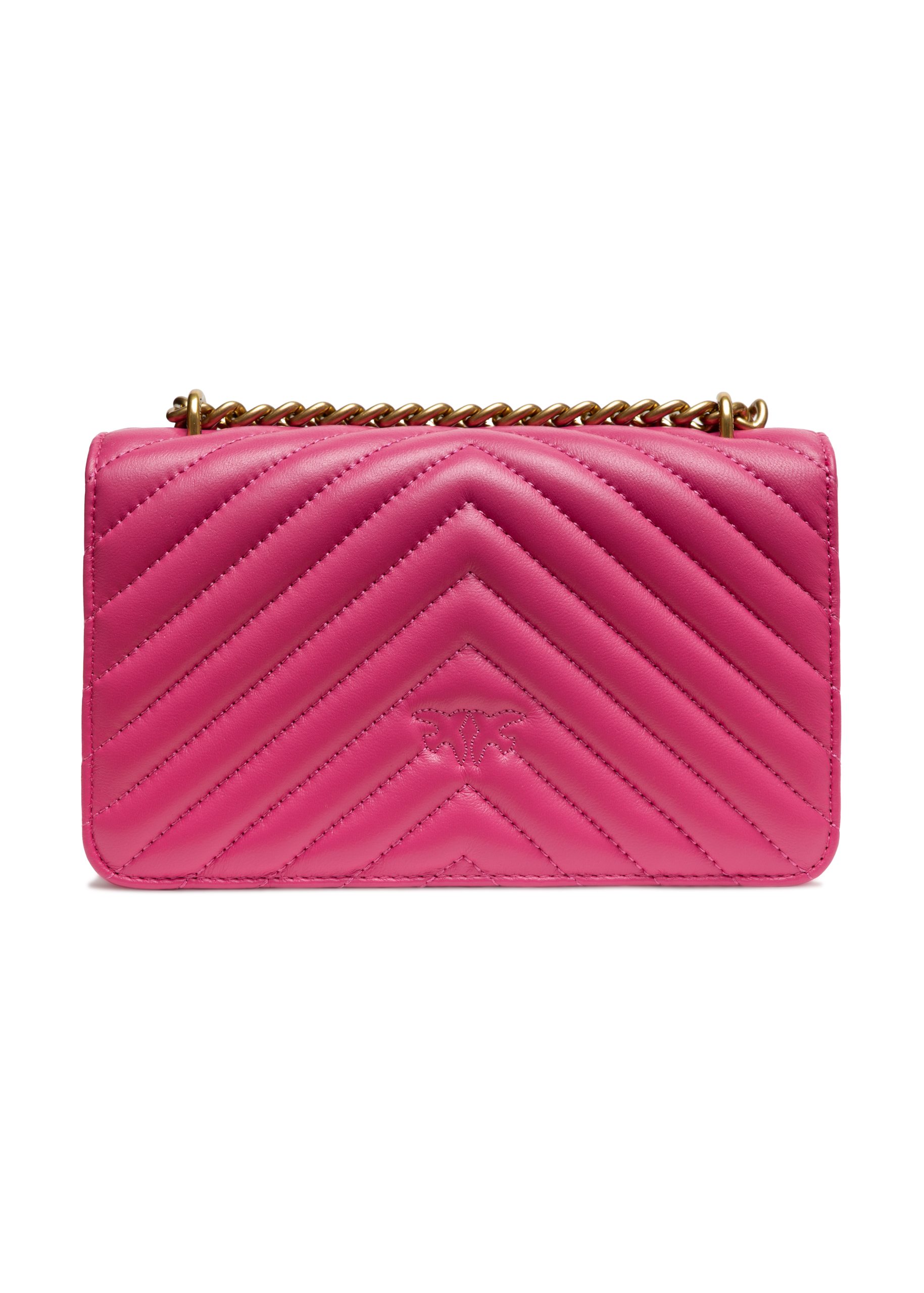 PINKO rožinė odinė rankinė per petį „Love One Mini“ PINKO rožinė odinė rankinė per petį „Love One Mini“ - Image 3