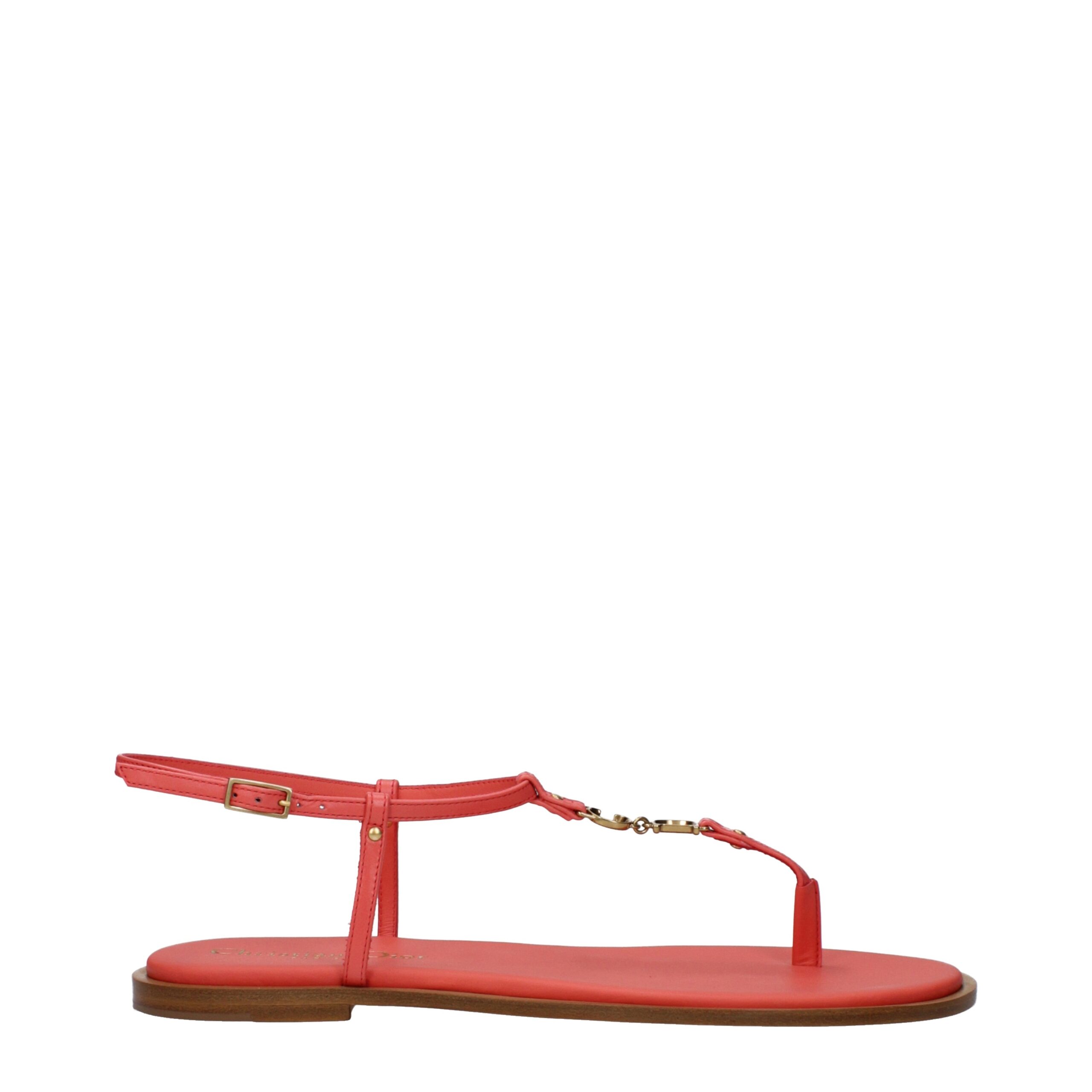 Christian Dior Pink Leather Flip-Flop Sandals Christian Dior Pink Leather Flip-Flop Sandals