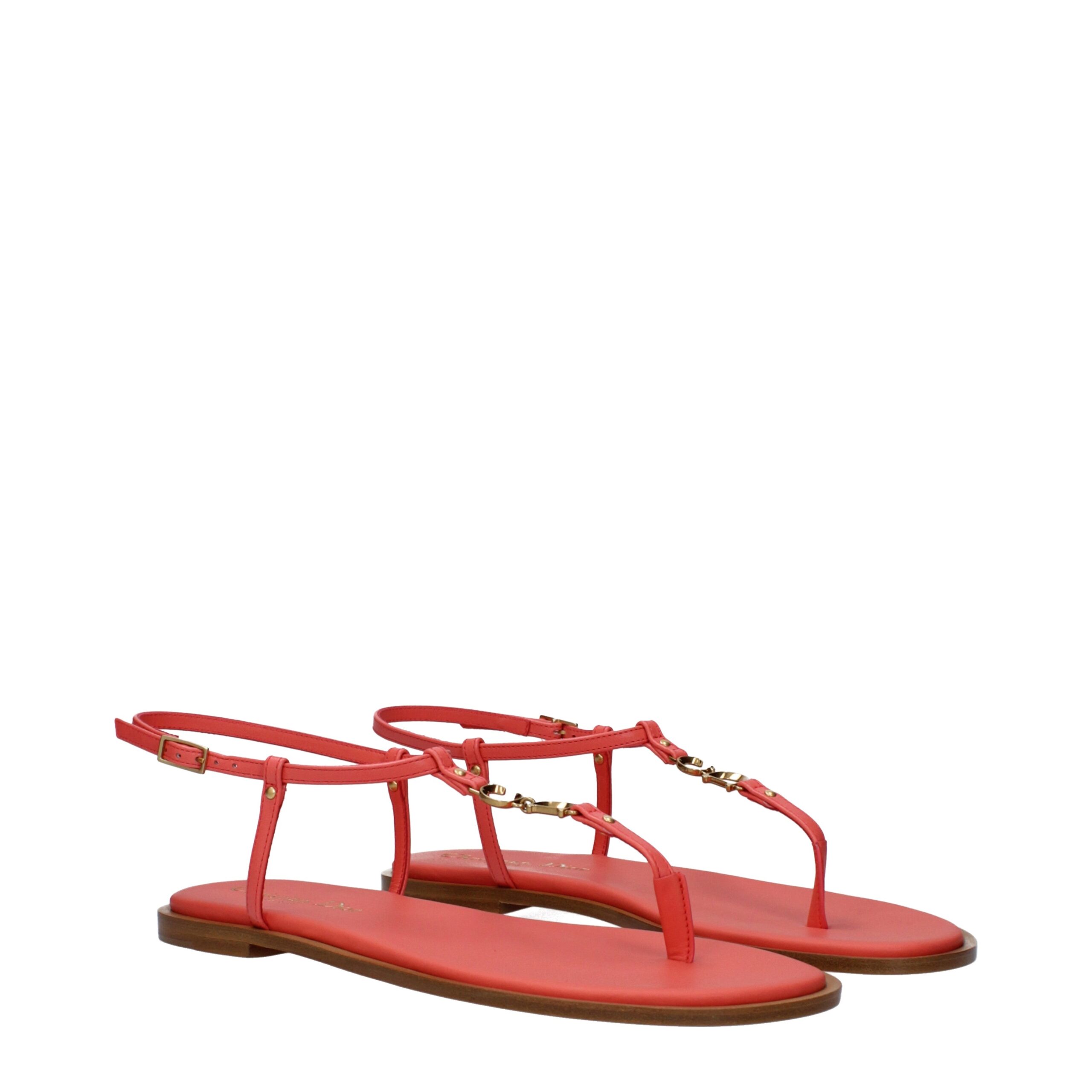 Christian Dior Pink Leather Flip-Flop Sandals Christian Dior Pink Leather Flip-Flop Sandals - Image 2