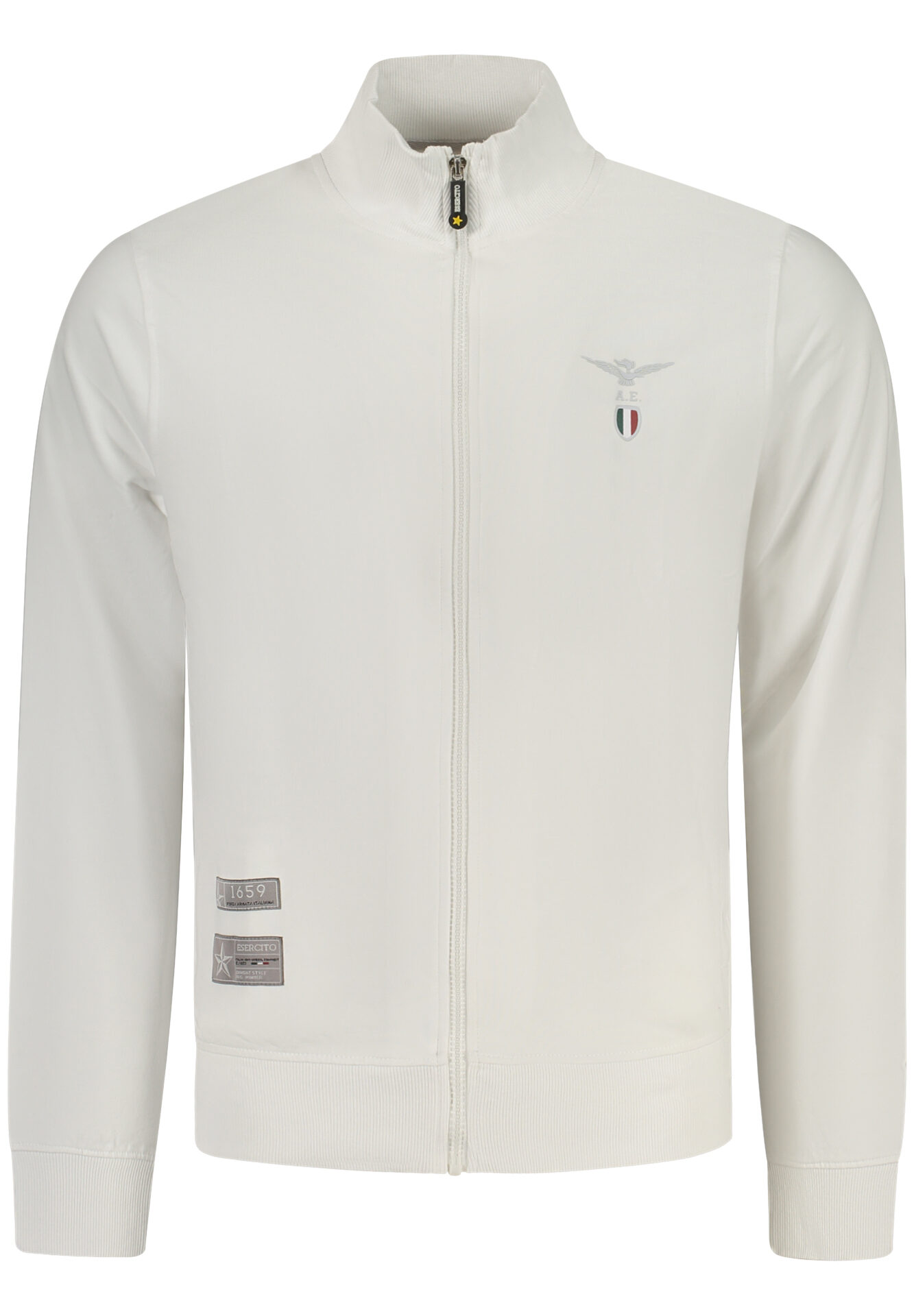 MILITARY ACADEMY MEN'S WHITE ZIP-UP SWEATSHIRT