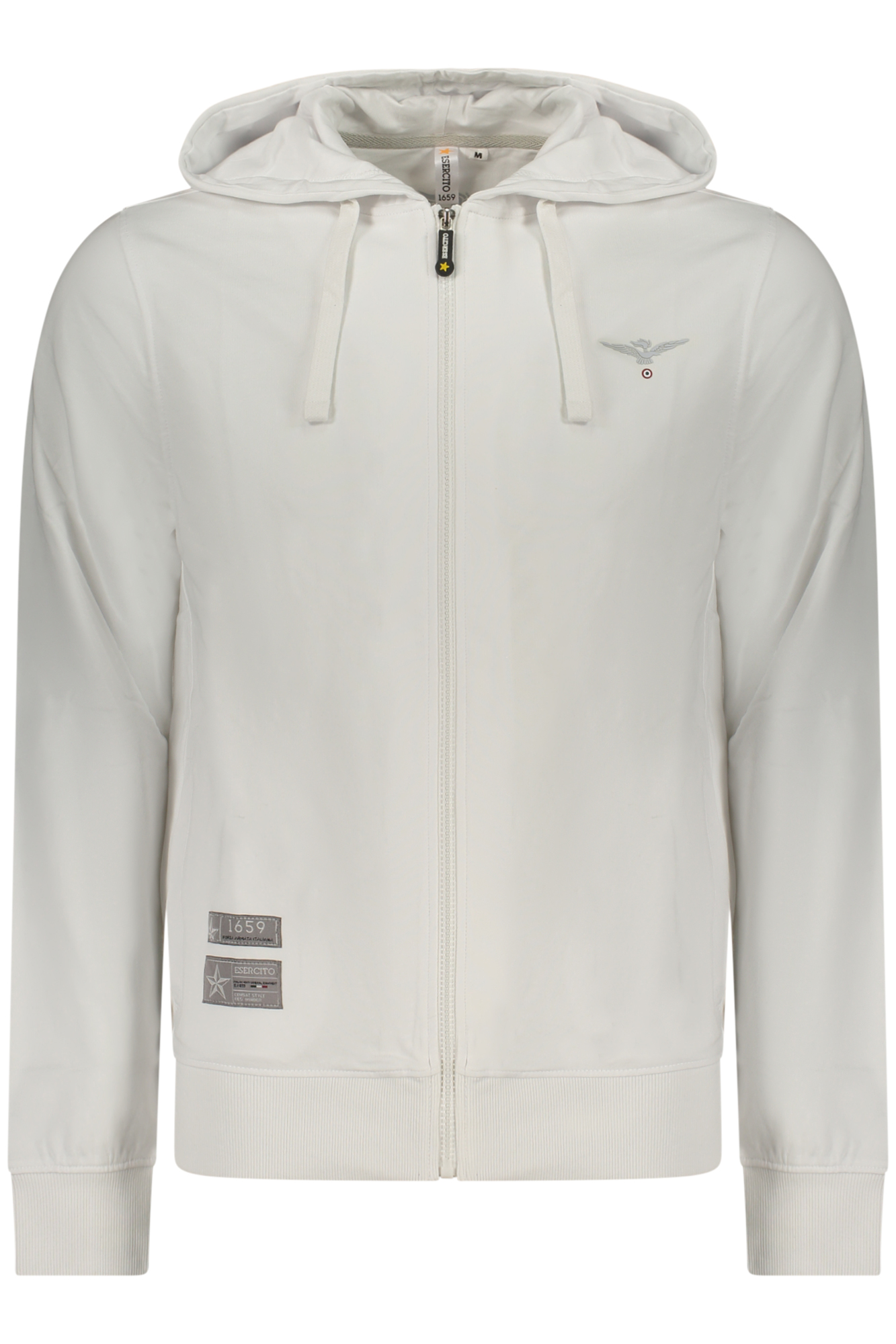MILITARY ACADEMY MEN'S WHITE ZIP-UP SWEATSHIRT MILITARY ACADEMY MEN'S WHITE ZIP-UP SWEATSHIRT
