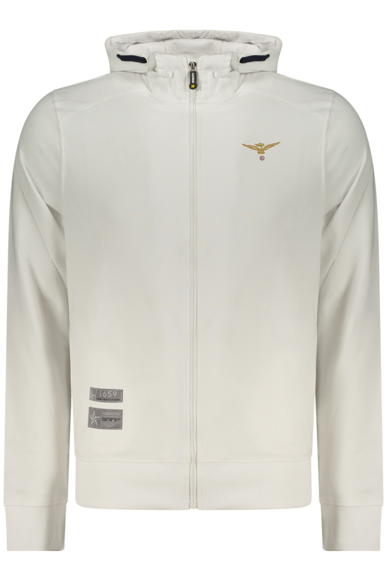 MILITARY ACADEMY MEN'S WHITE ZIP-UP SWEATSHIRT MILITARY ACADEMY MEN'S WHITE ZIP-UP SWEATSHIRT