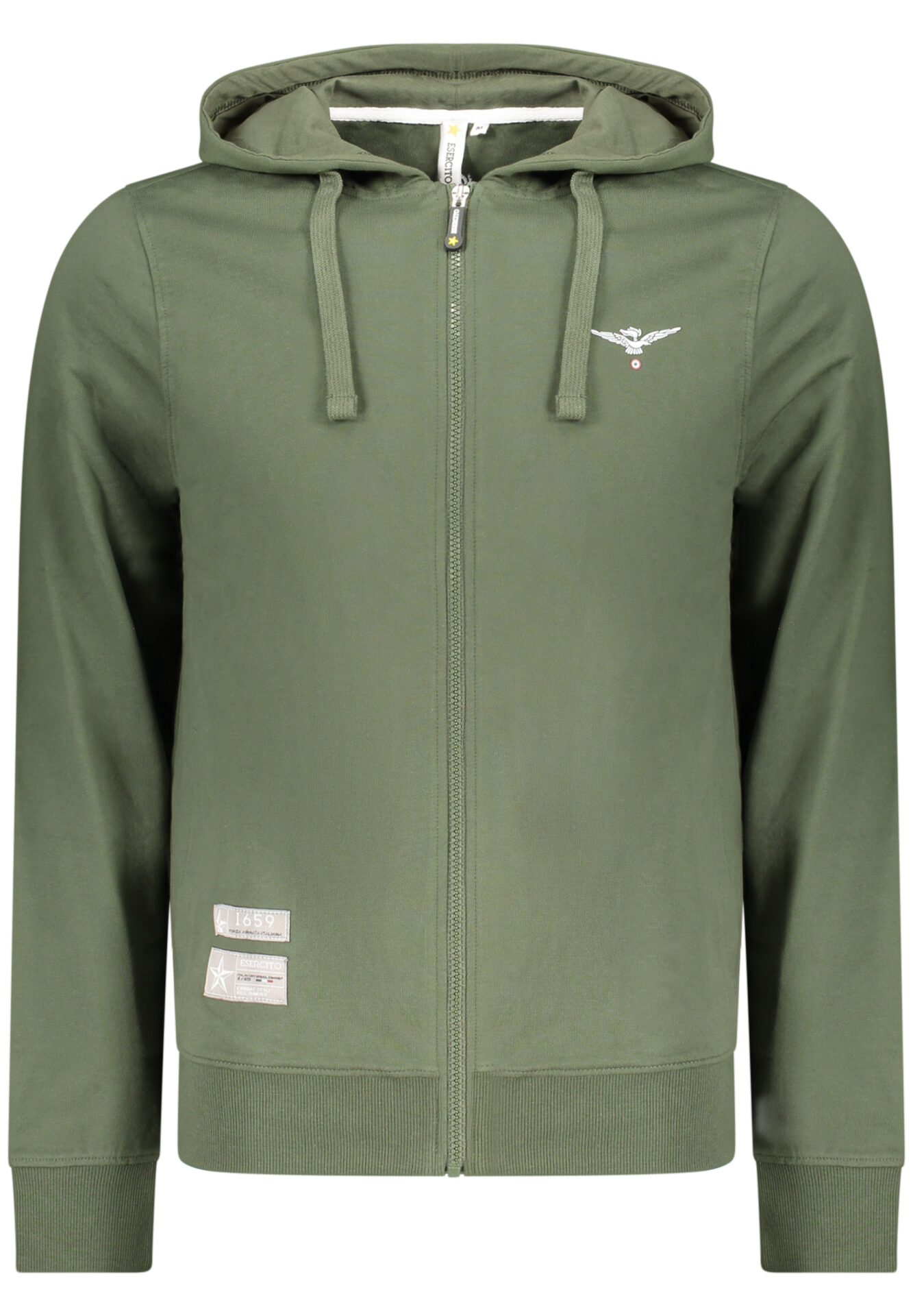 MILITARY ACADEMY MEN'S GREEN ZIP-UP SWEATSHIRT