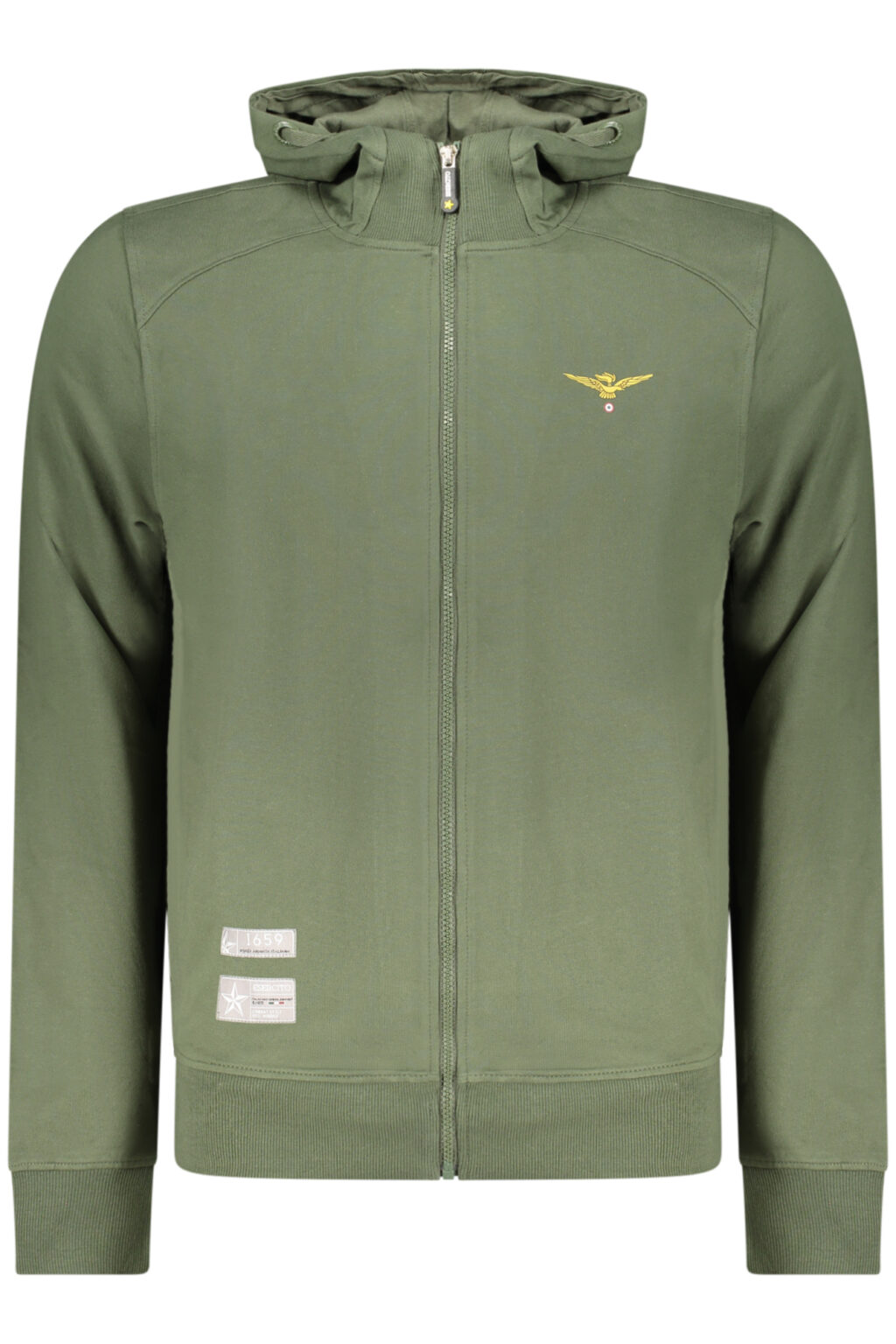 ACCADEMIA MILITARE žalias vyriškas džemperis su užtrauktuku