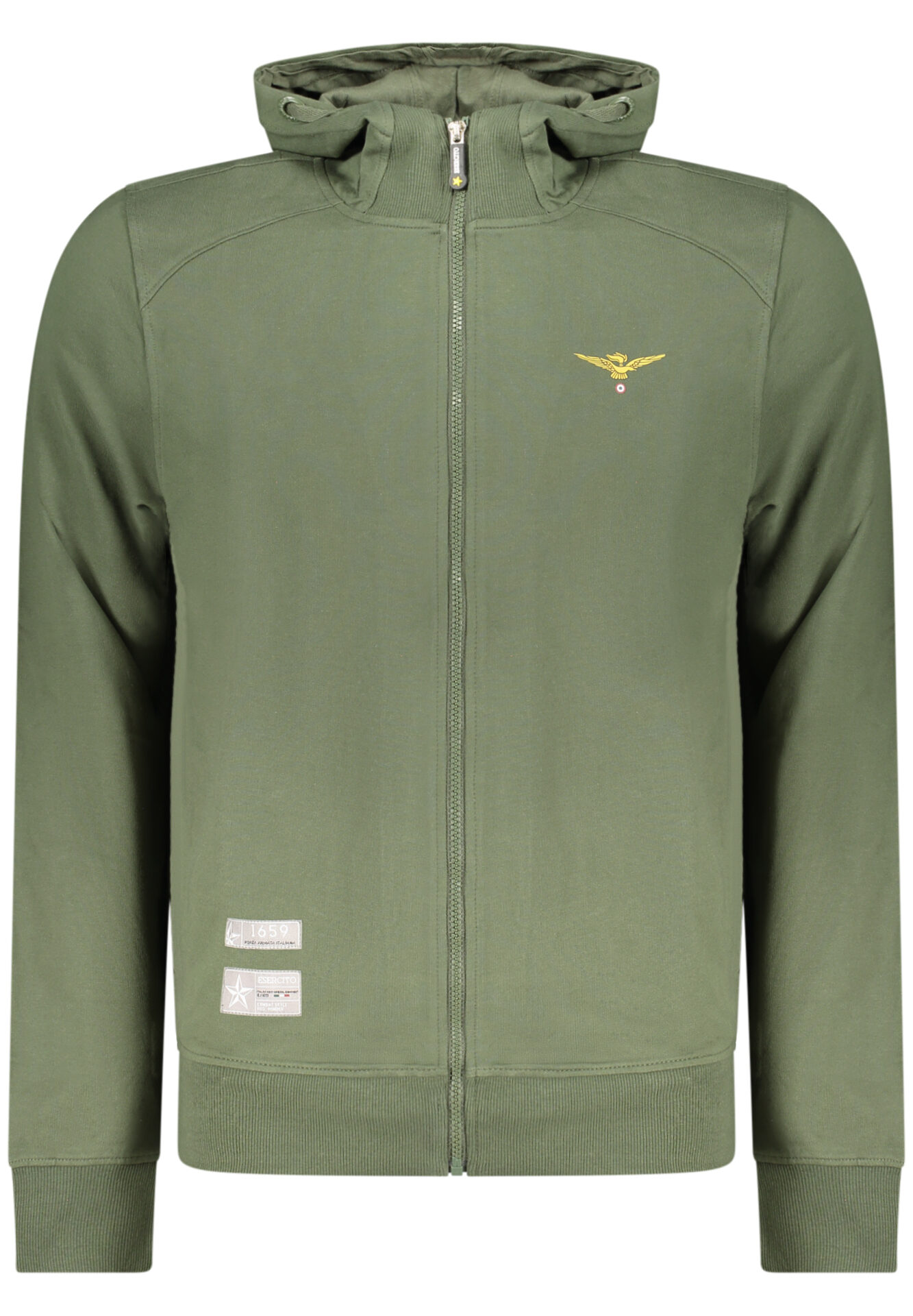 MILITARY ACADEMY MEN'S GREEN ZIP-UP SWEATSHIRT