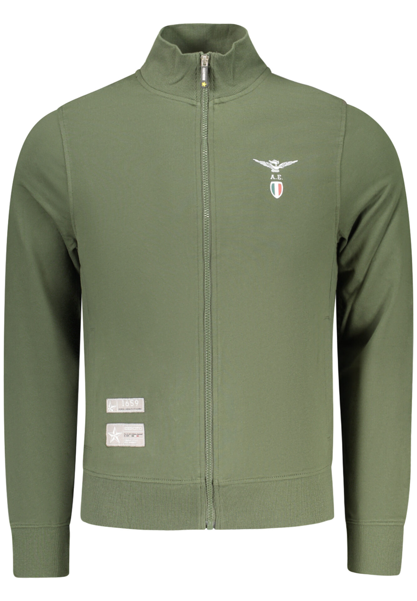 MILITARY ACADEMY MEN'S GREEN ZIP-UP SWEATSHIRT