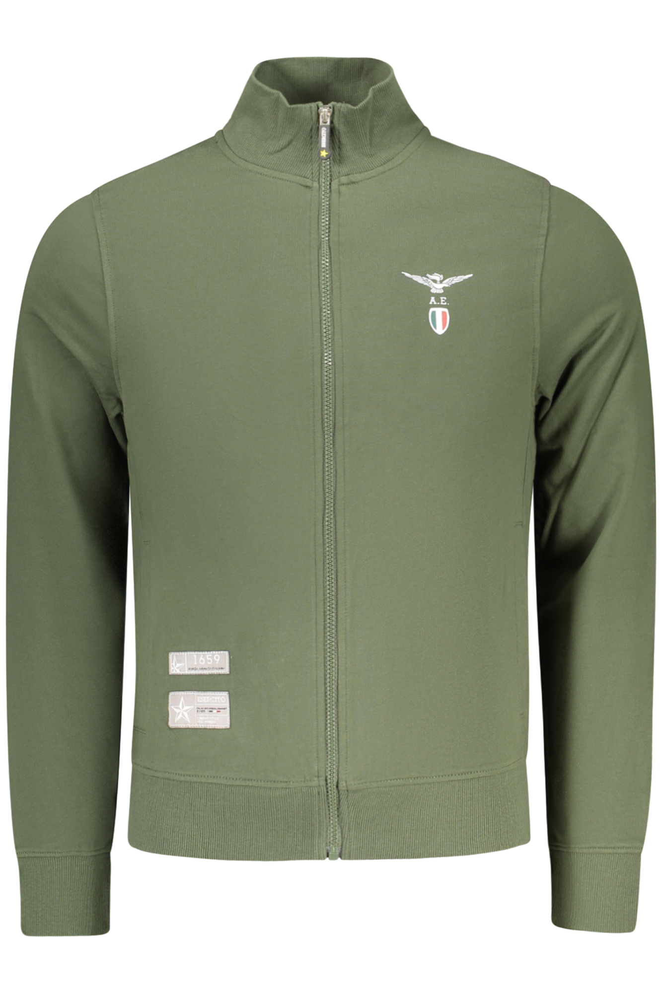 MILITARY ACADEMY MEN'S GREEN ZIP-UP SWEATSHIRT MILITARY ACADEMY MEN'S GREEN ZIP-UP SWEATSHIRT