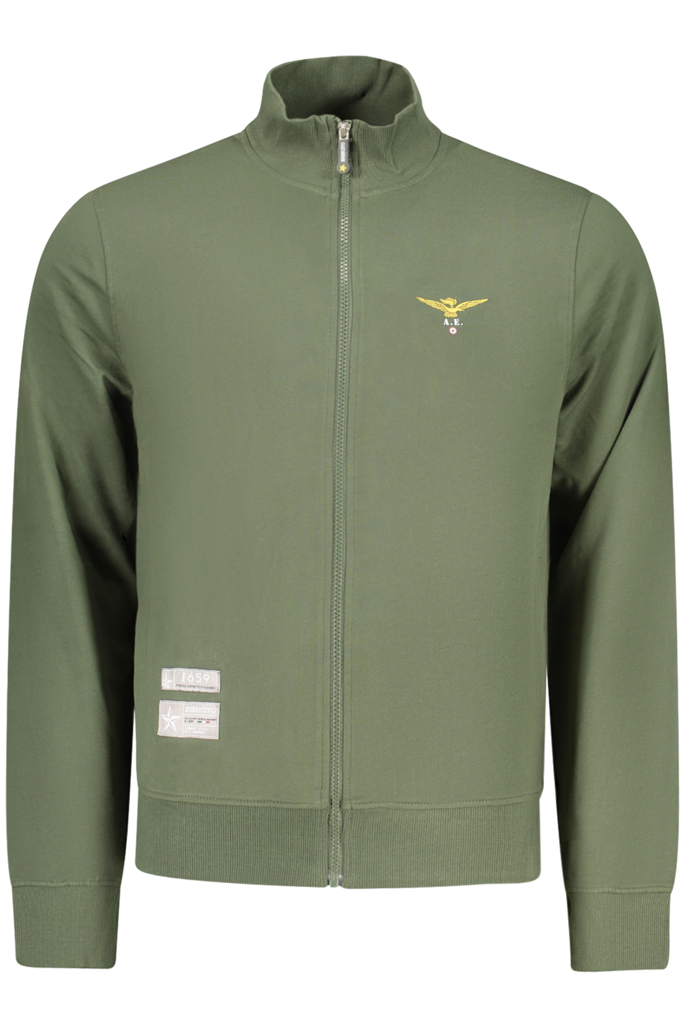 MILITARY ACADEMY MEN'S GREEN ZIP-UP SWEATSHIRT MILITARY ACADEMY MEN'S GREEN ZIP-UP SWEATSHIRT