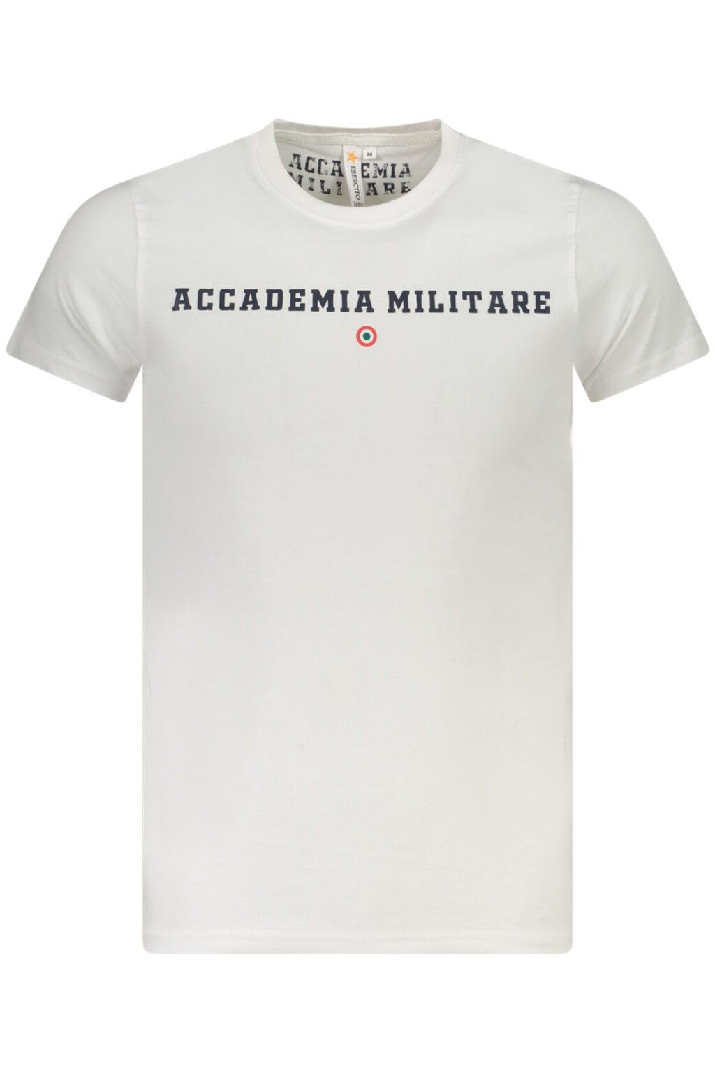 accademiamilitaret-shirtmanichecorteuomobianco_1 ACCADEMIA MILITARE balti vyriški marškinėliai trumpomis rankovėmis