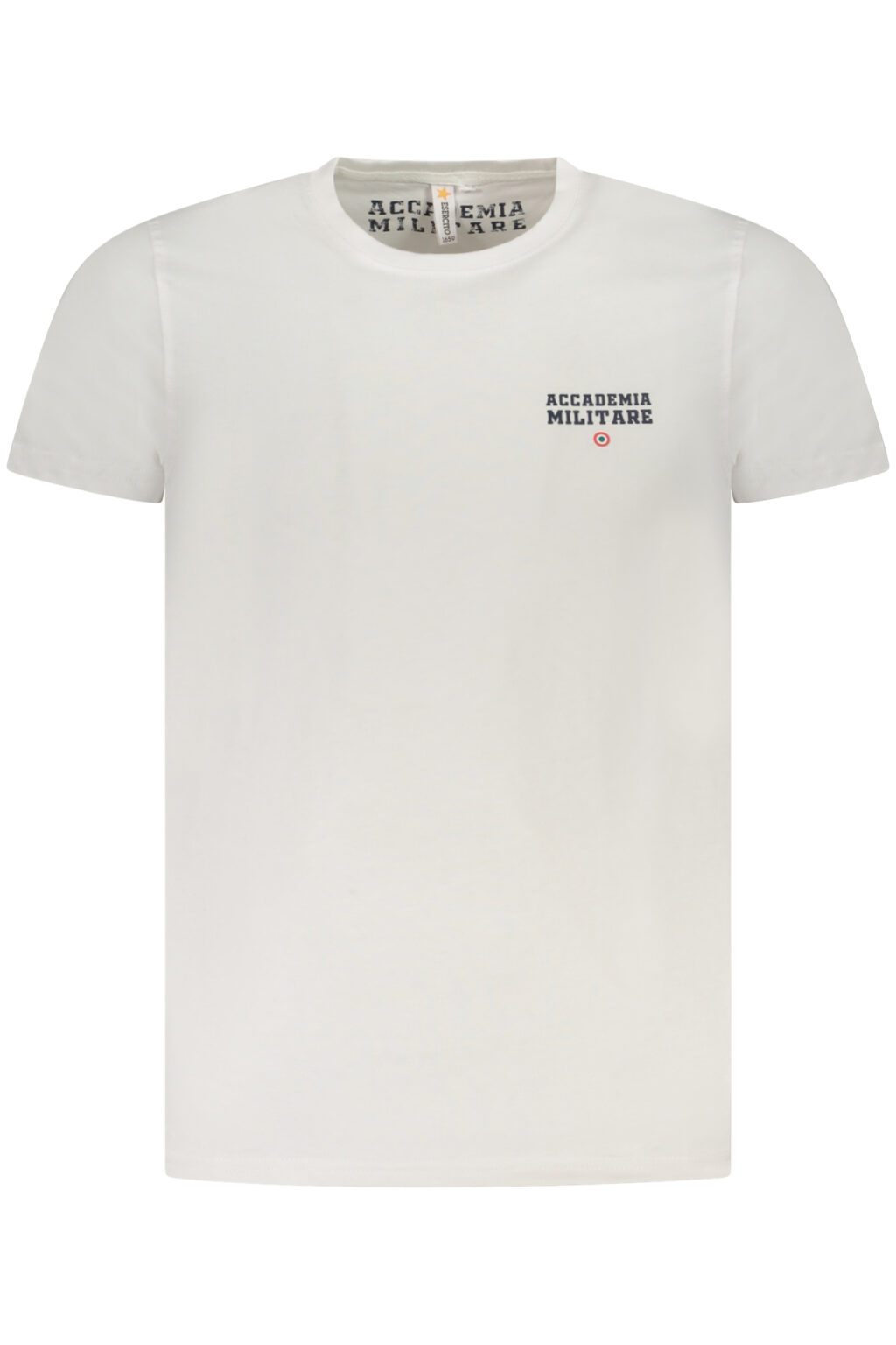 accademiamilitaret-shirtmanichecorteuomobianco_1 ACCADEMIA MILITARE balti vyriški marškinėliai trumpomis rankovėmis
