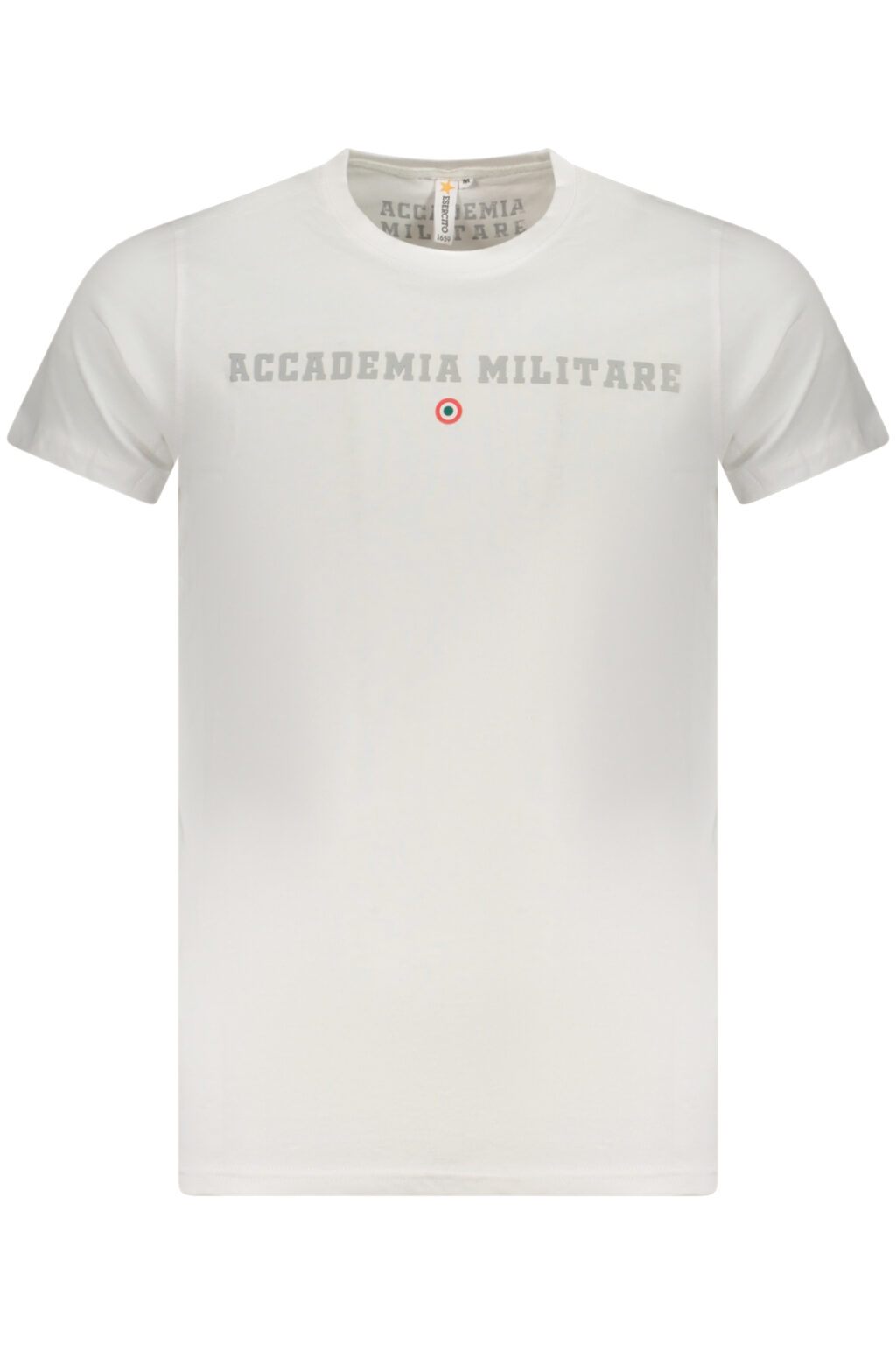 accademiamilitaret-shirtmanichecorteuomobianco_1 ACCADEMIA MILITARE balti vyriški marškinėliai trumpomis rankovėmis