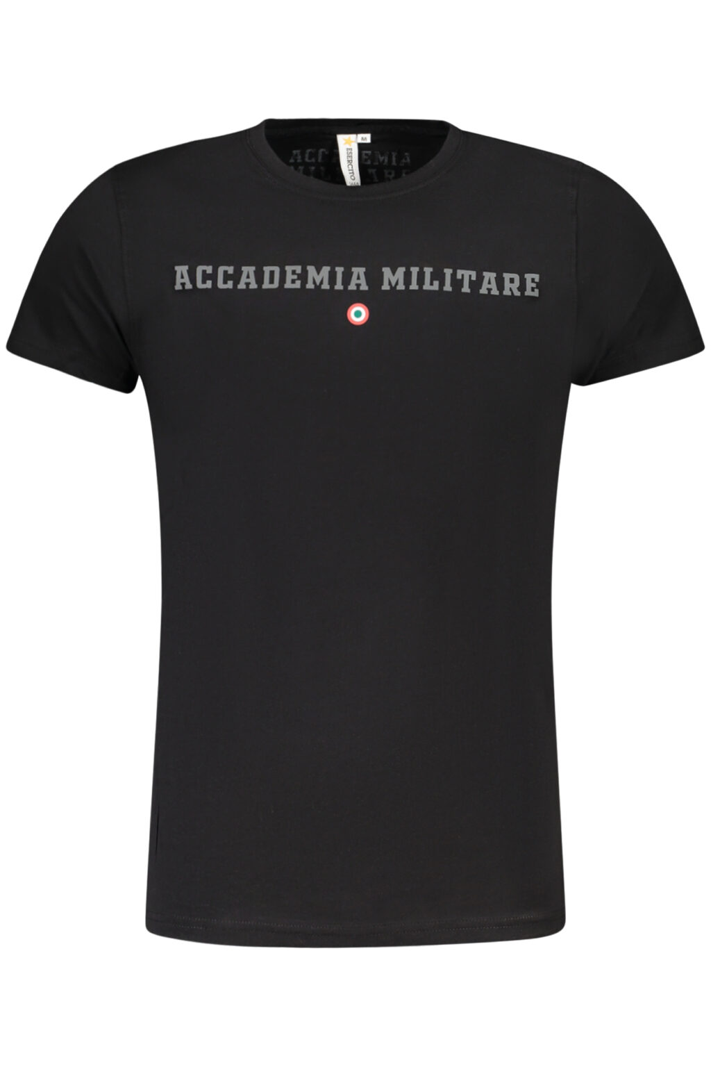 accademiamilitaret-shirtmanichecorteuomonero_1 ACCADEMIA MILITARE juodi vyriški marškinėliai trumpomis rankovėmis