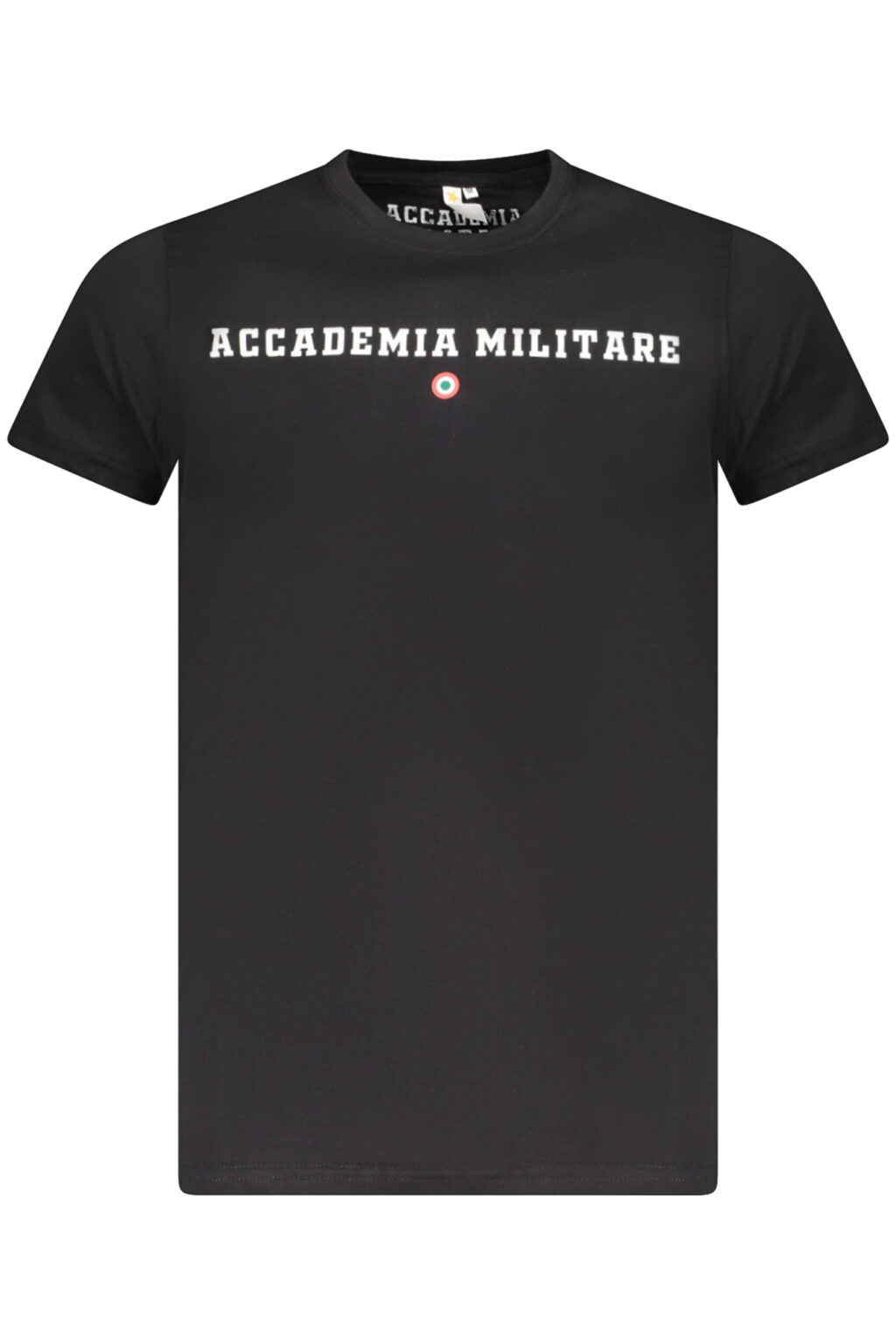 accademiamilitaret-shirtmanichecorteuomonero_1 ACCADEMIA MILITARE juodi vyriški marškinėliai trumpomis rankovėmis