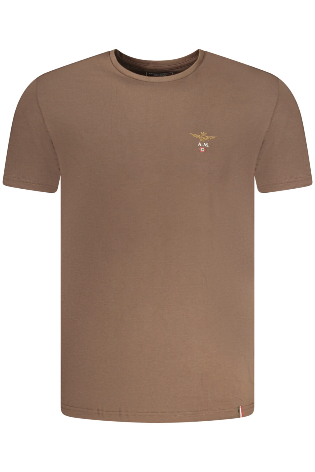 aeronauticamilitaret-shirtesternabileuomomarrone_1 AERONAUTICA MILITARE vyriški rudi marškinėliai